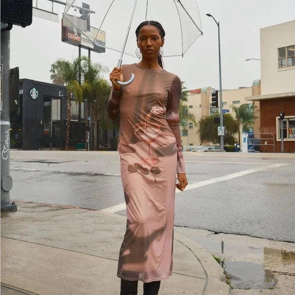 ANOTHER GIRL + LISA SAYS GAH! - Cherry Martini Mesh Midi Dress - Picture 1 of 11